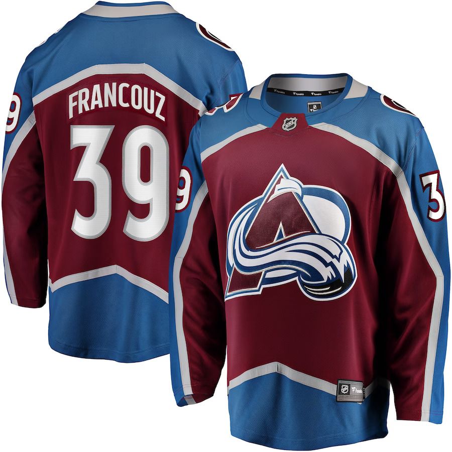 Men Colorado Avalanche 39 Pavel Francouz Fanatics Branded Burgundy Breakaway Player NHL Jersey